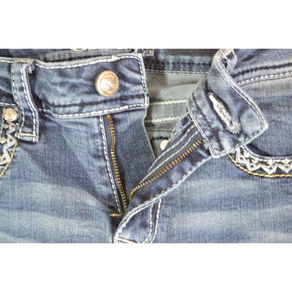 Grace In LA Women's 27 Medium Wash Embroidered Mid Rise Bootcut Jeans - Picture 11 of 16